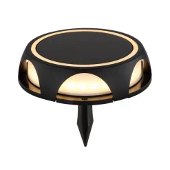 LED lamp op zonne-energie 36506, grondspies, wandlamp, zwart, aluminium