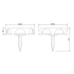 LED lamp op zonne-energie 36506, grondspies, wandlamp, zwart, aluminium