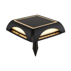 LED lamp op zonne-energie 36505, grondspies, wandlamp, zwart, aluminium