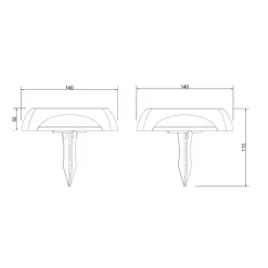LED lamp op zonne-energie 36505, grondspies, wandlamp, zwart, aluminium