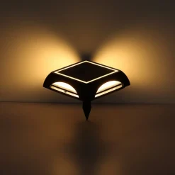 LED lamp op zonne-energie 36505, grondspies, wandlamp, zwart, aluminium