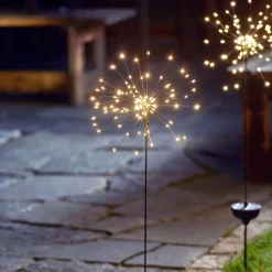 LED lamp op zonne-energie Firework met grondspies