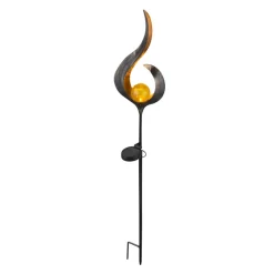 LED lamp op zonne-energie 33465, grondspies, bronskleurig, metaal, glas