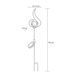 LED lamp op zonne-energie 33465, grondspies, bronskleurig, metaal, glas
