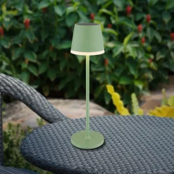 LED lamp op zonne-energie, metaal, lichtgroen, hoogte 41 cm, IP44