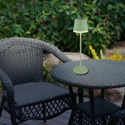 LED lamp op zonne-energie, metaal, lichtgroen, hoogte 41 cm, IP44