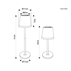 LED lamp op zonne-energie, metaal, lichtgroen, hoogte 41 cm, IP44