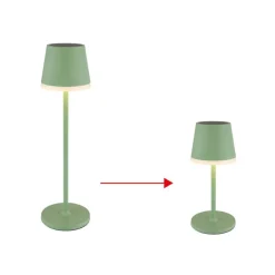 LED lamp op zonne-energie, metaal, lichtgroen, hoogte 41 cm, IP44