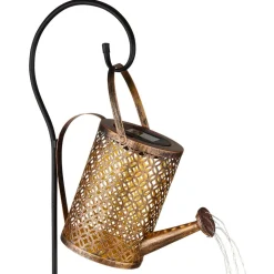 LED lamp op zonne-energie 336523, goud, gieter, grondspies, metaal