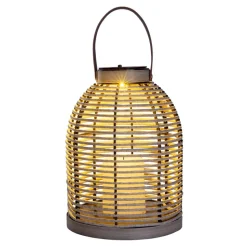 LED lamp op zonne-energie Korbinian, grijs, hoogte 29 cm, IP44, lantaarn