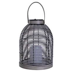 LED lamp op zonne-energie Korbinian, grijs, hoogte 29 cm, IP44, lantaarn