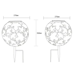 LED lamp op zonne-energie 36749S wereldbol Ø 27 cm, zilver, grondspies