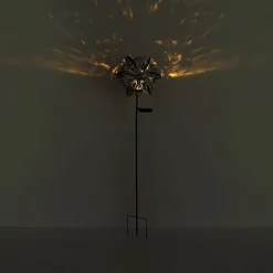 LED lamp op zonne-energie 36578, grondspies, roestbruin, metaal, glas