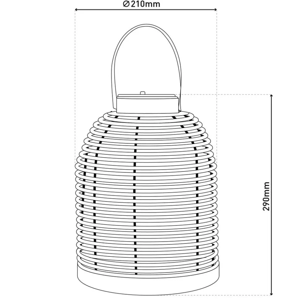 LED lamp op zonne-energie Korbinian, bruin, hoogte 29 cm, IP44, lantaarn