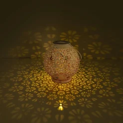 LED lamp op zonne-energie 52854, wit, metaal, 20 cm, IP44, set van 2