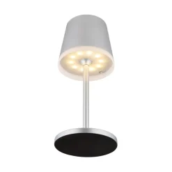 LED lamp op zonne-energie, metaal, zilverkleurig, hoogte 41 cm, IP44