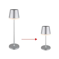 LED lamp op zonne-energie, metaal, zilverkleurig, hoogte 41 cm, IP44