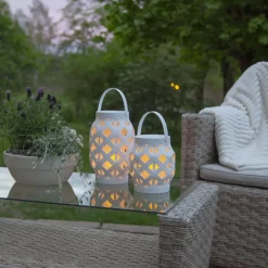 LED lantaarn Flame Lantern, wit, hoogte 23 cm