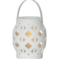 LED lantaarn Flame Lantern, wit, hoogte 16 cm