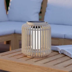 LED lantaarn Marliano, licht hout, hout