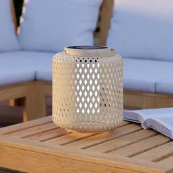 LED lantaarn Marliano, licht hout, hout