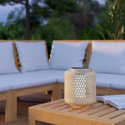 LED lantaarn Marliano, licht hout, hout