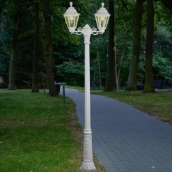 LED lantaarnpaal Artu Rut, 2-lamps, E27, wit