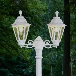 LED lantaarnpaal Artu Rut, 2-lamps, E27, wit