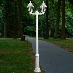 LED lantaarnpaal Artu Rut, 2-lamps, E27, wit