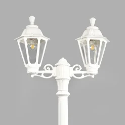 LED lantaarnpaal Artu Rut, 2-lamps, E27, wit