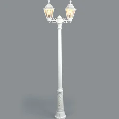 LED lantaarnpaal Artu Rut, 2-lamps, E27, wit