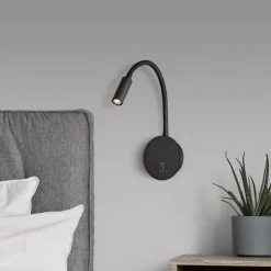 LED leeslamp Lyon, flexibele arm, schakelaar, zwart