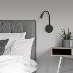 LED leeslamp Lyon, flexibele arm, schakelaar, zwart