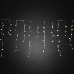 LED lichtgordijn IJsregen warmwit transp. 5m