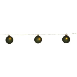 LED lichtketting Bliss, donkergroen, glas, 8-lamps batterij