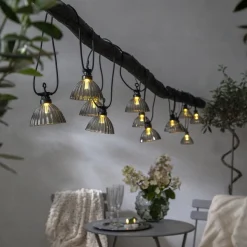 LED lichtketting Circus Shade met 12 kappen grijs