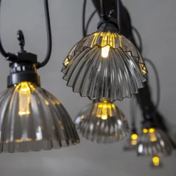 LED lichtketting Circus Shade met 12 kappen grijs