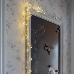 LED lichtketting Dew Drop Flower, zilver, 140 cm, batterij