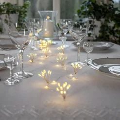 LED lichtketting Dew Drop Flower, zilver, 140 cm, batterij