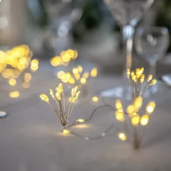 LED lichtketting Dew Drop Flower, zilver, 140 cm, batterij