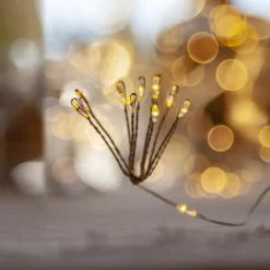 LED lichtketting Dew Drop Flower, zilver, 140 cm, batterij