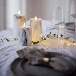 LED lichtketting Dew Drop Flower, zilver, 140 cm, batterij