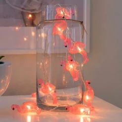 LED lichtketting Flamingos, op batterijen