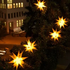 LED lichtketting met 9 sterren v. buiten geel