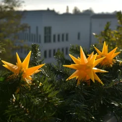 LED lichtketting met 9 sterren v. buiten geel