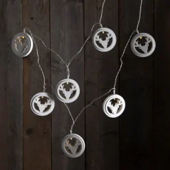 LED lichtketting Woodworks met 10 rendierhoofden