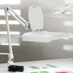 LED loeplamp MAULvitrum, wit, klem, metaal