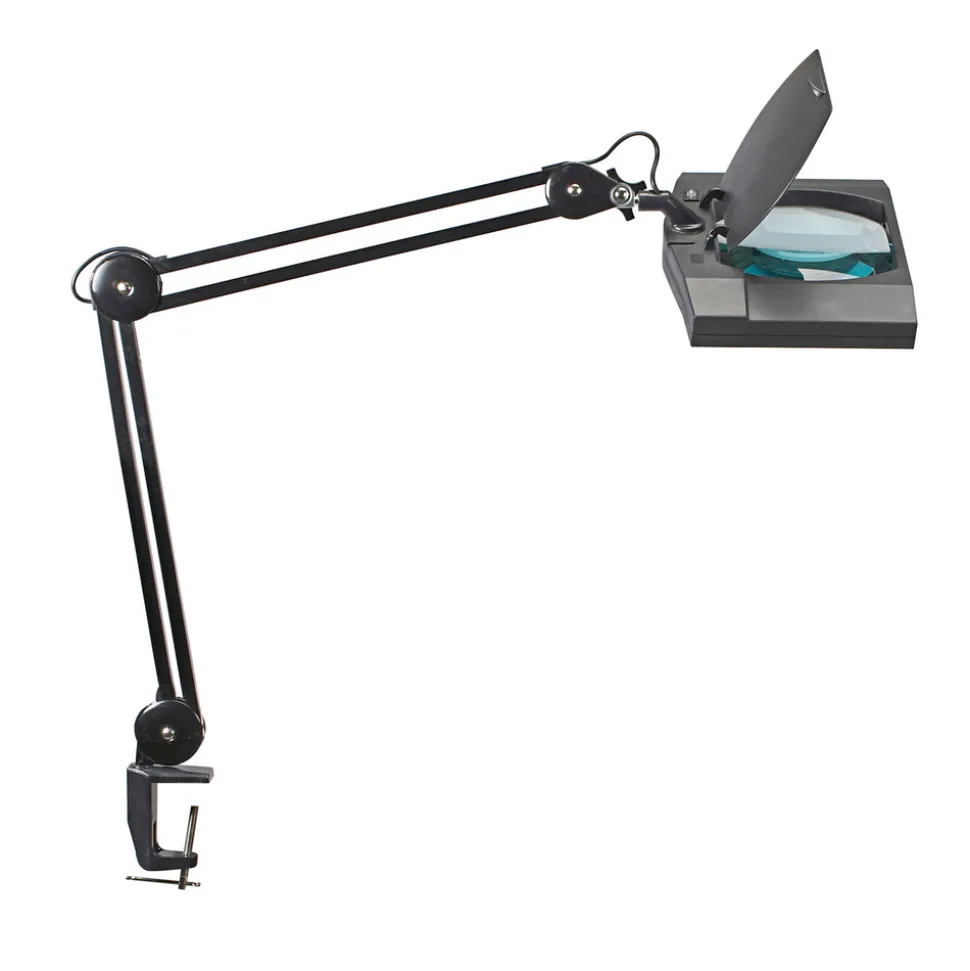 LED loeplamp MAULvitrum, zwart, klem, metaal