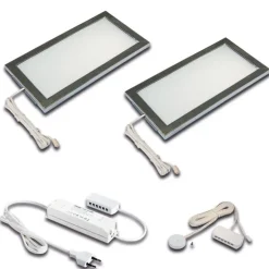 LED meubellamp Sky dimmer 2 per pak 3000K RVS