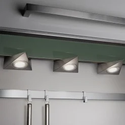 LED meubelverlichting Ecco 3per set, nikkel mat